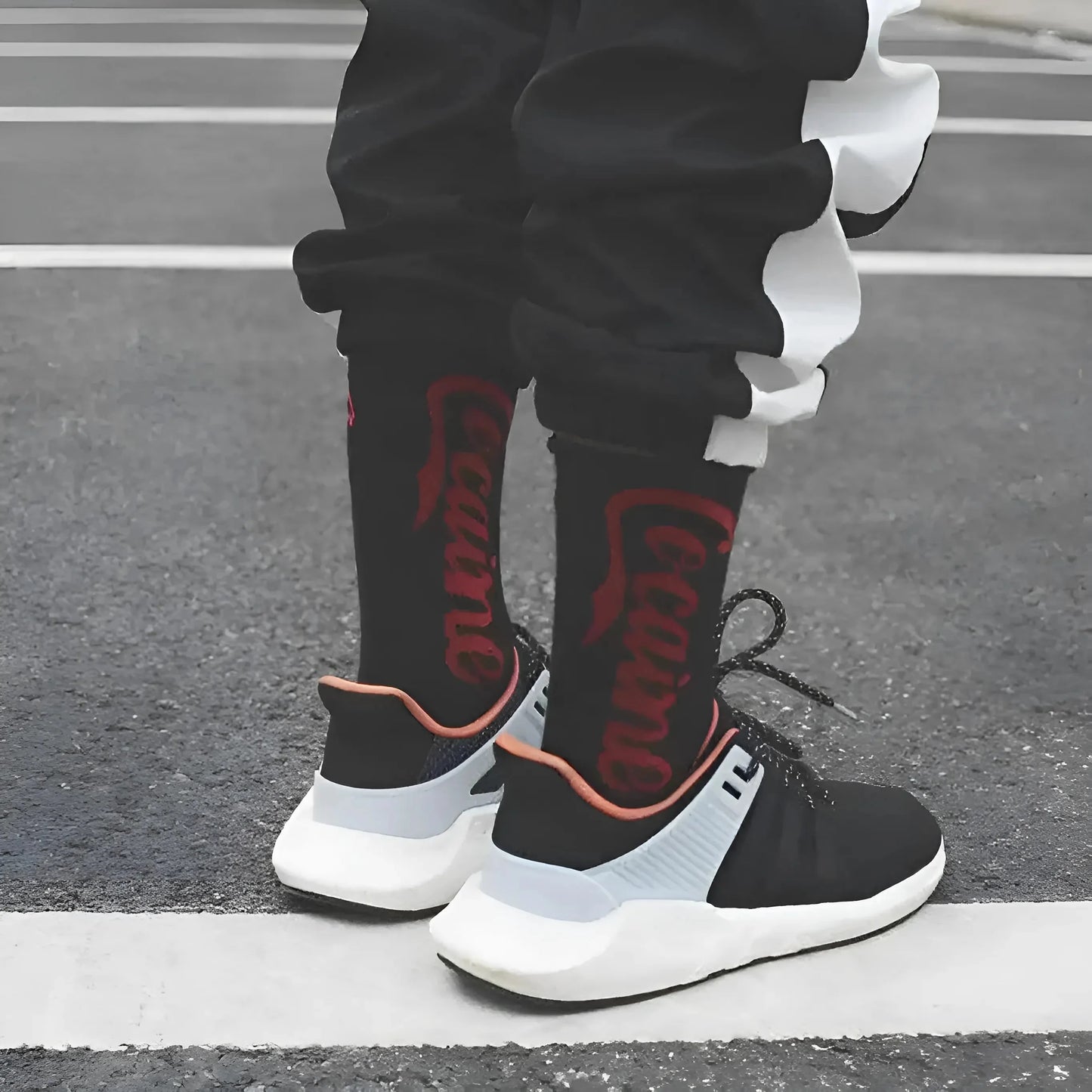 Men's Long Socks with 'Cocaine' Print
