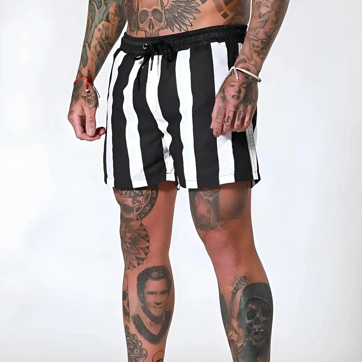 Men's Vertical Striped Swim Shorts