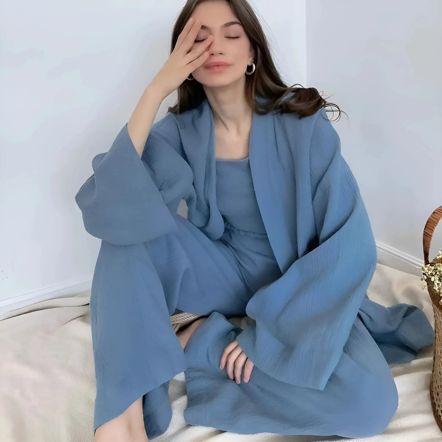Muslin Pyjama with Tie Detail