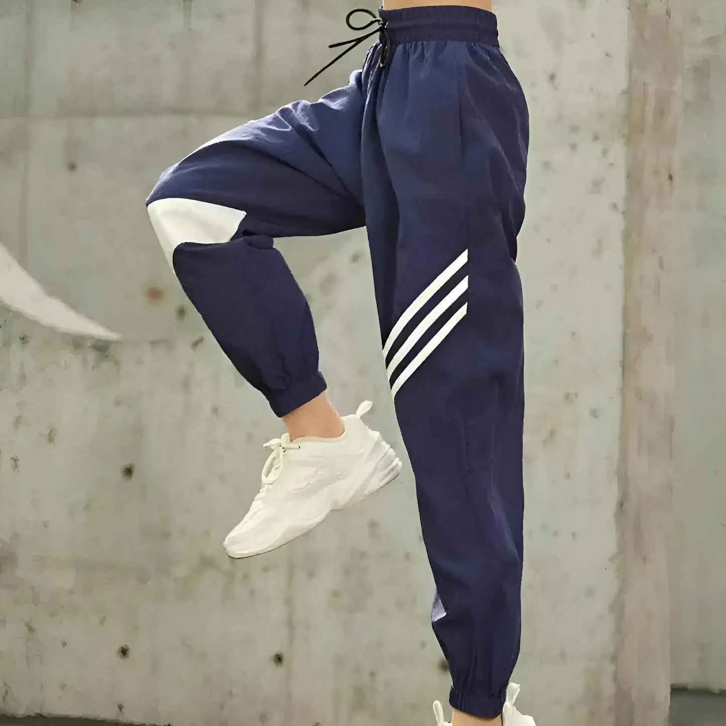 Navy Loose Sports Tracksuit Bottoms