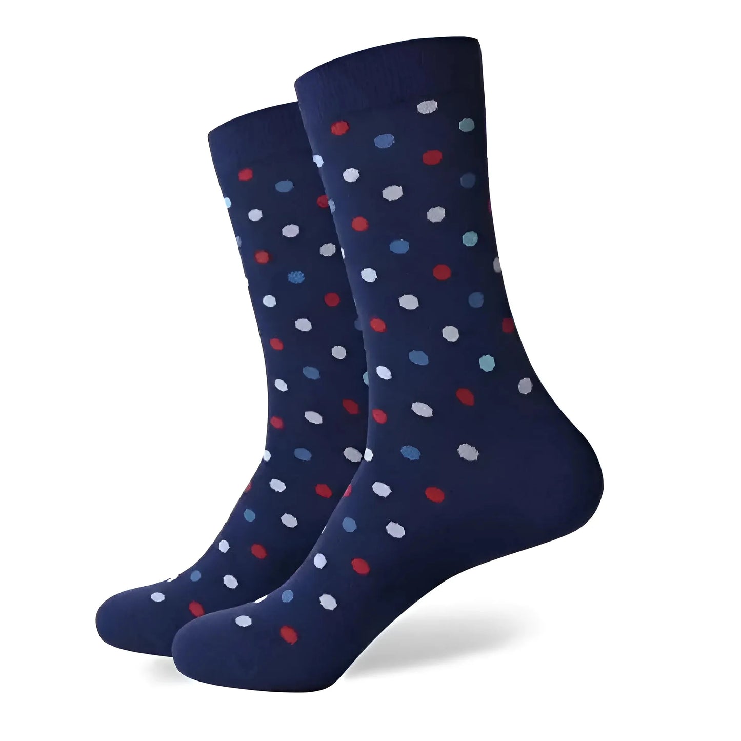 Navy Men's Long Socks in Colourful Patterns