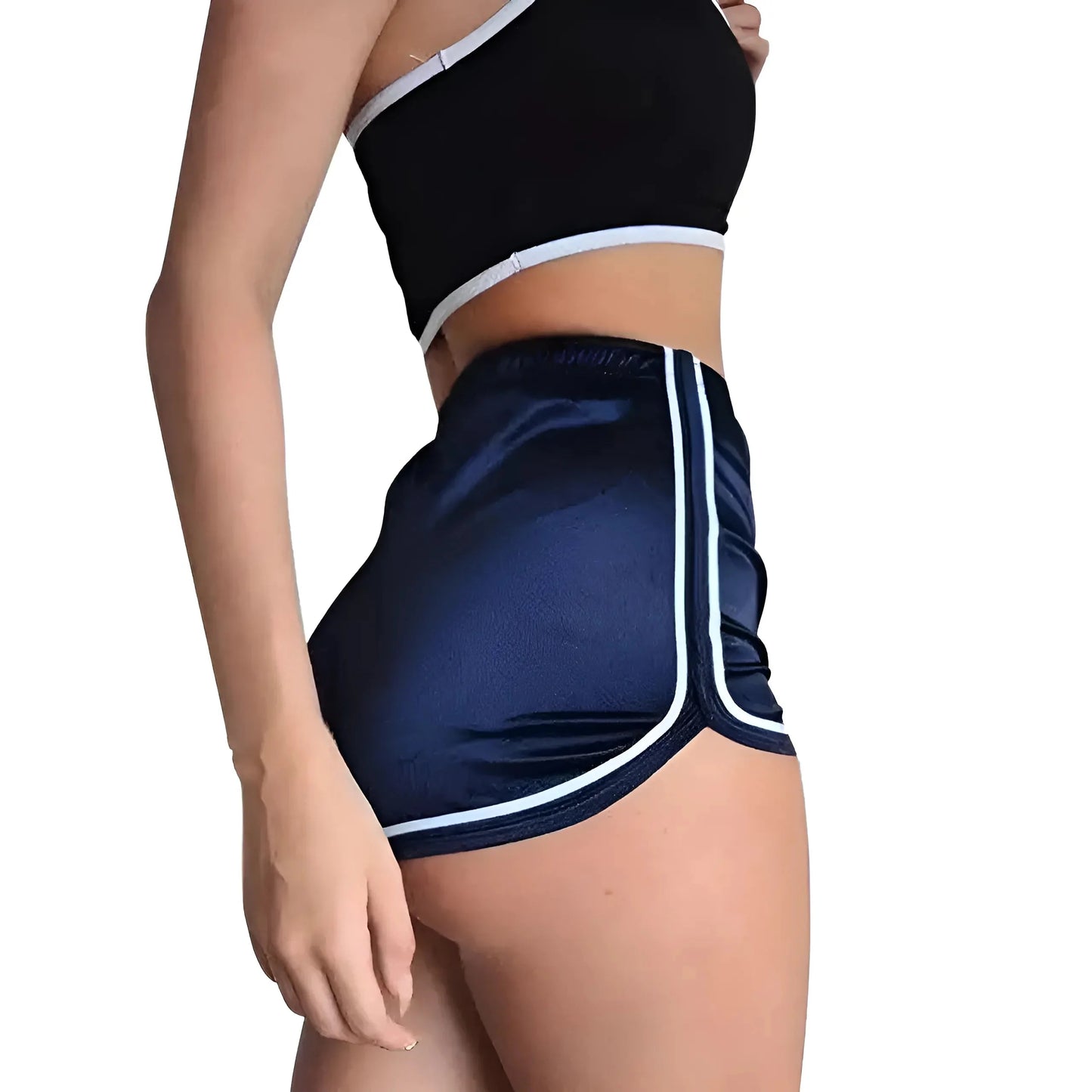 Navy Shimmering Sports Shorts