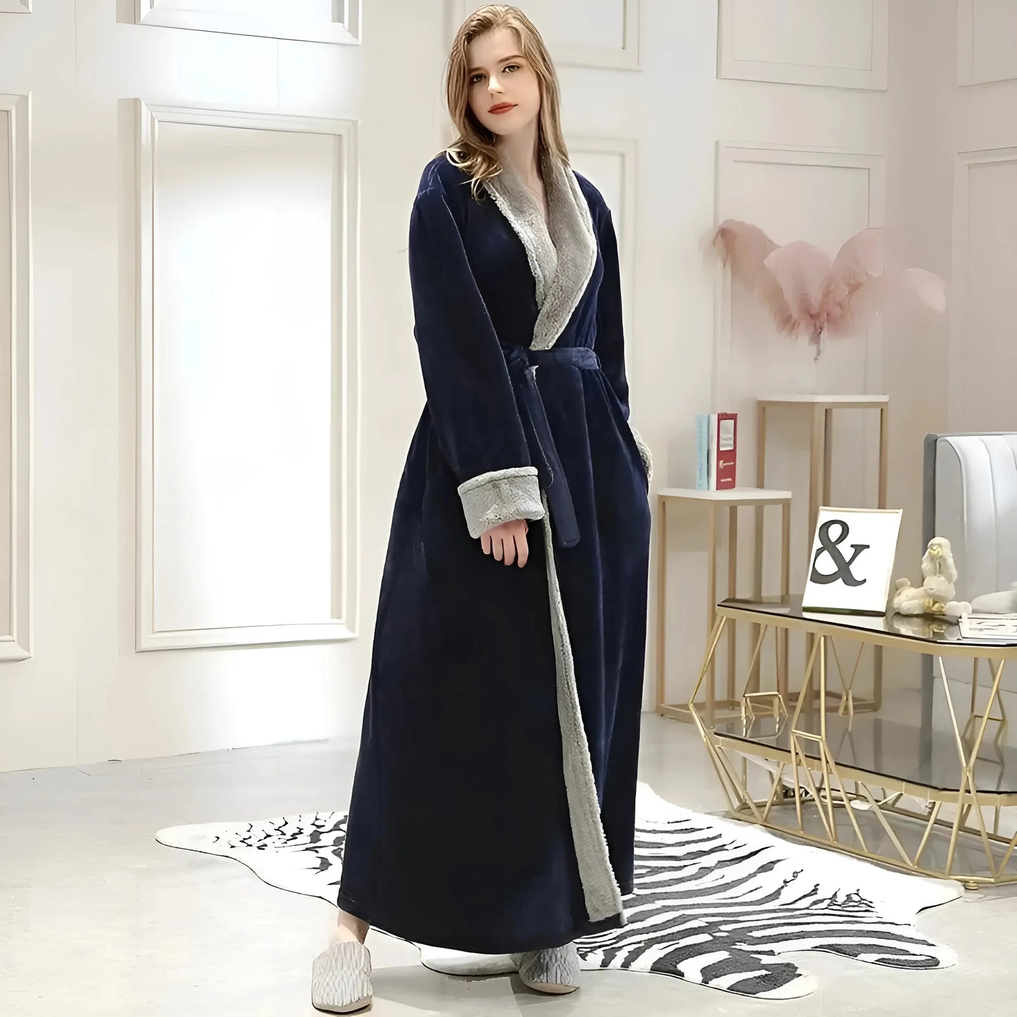 Navy Women's Long Robe