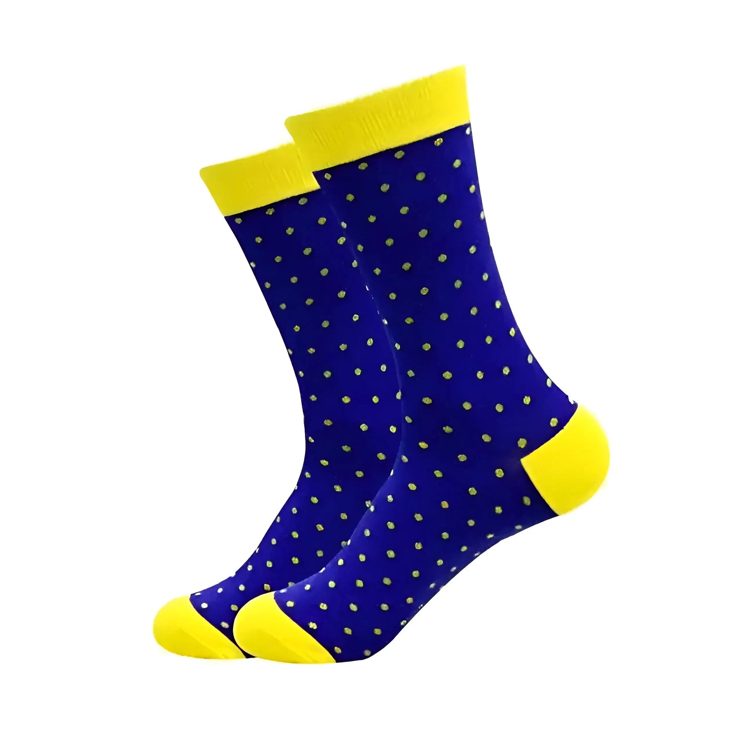 Navy-Yellow Men's Long Socks in Colourful Patterns