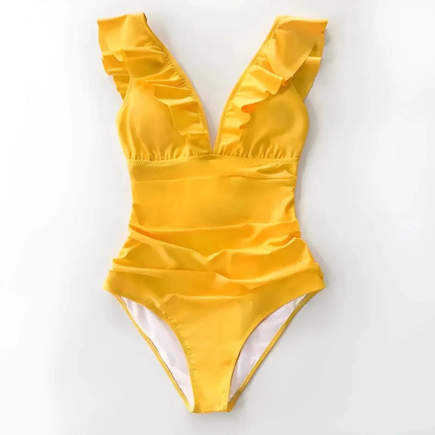 One-Piece Swimsuit Monokini with Ruffles