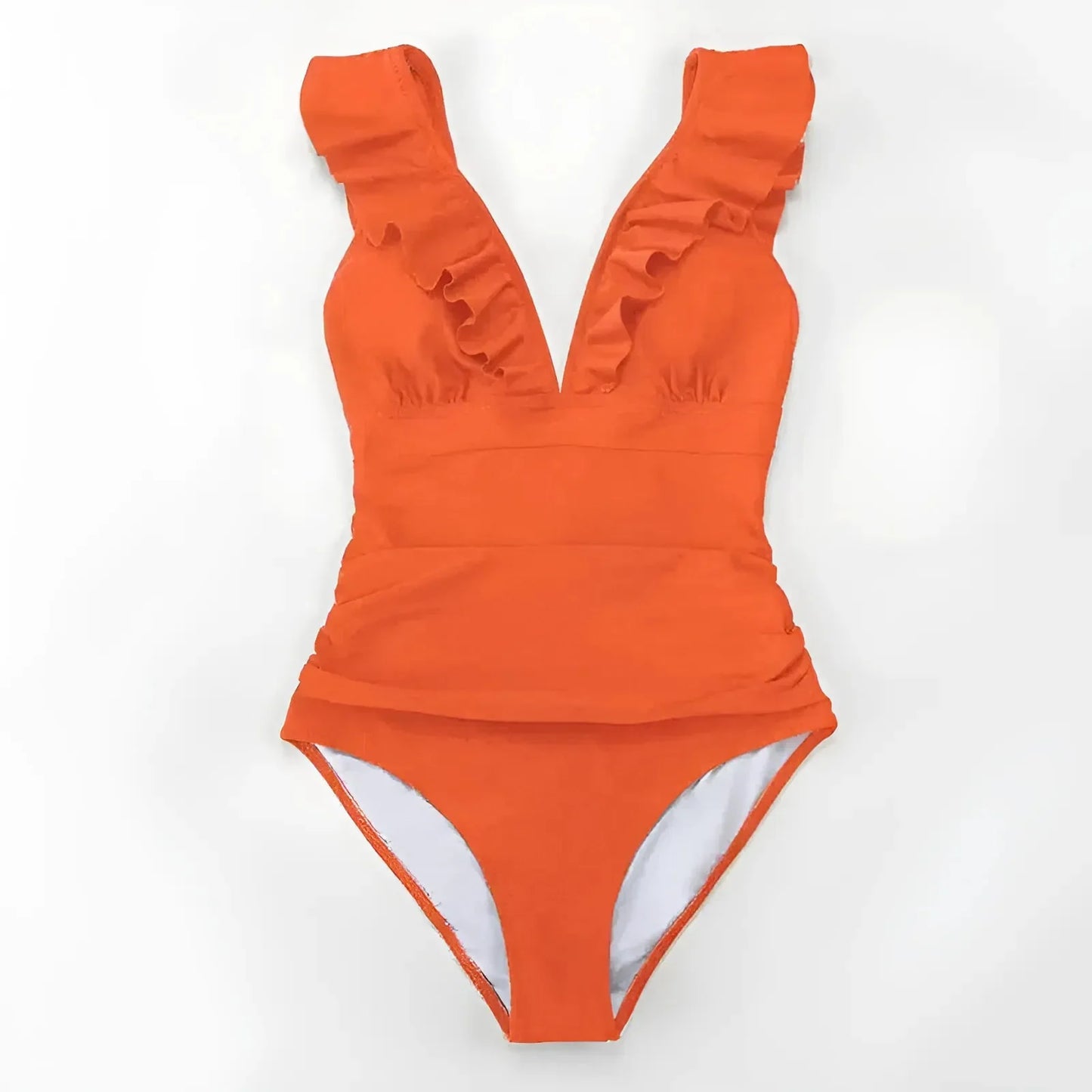One-Piece Swimsuit Monokini with Ruffles
