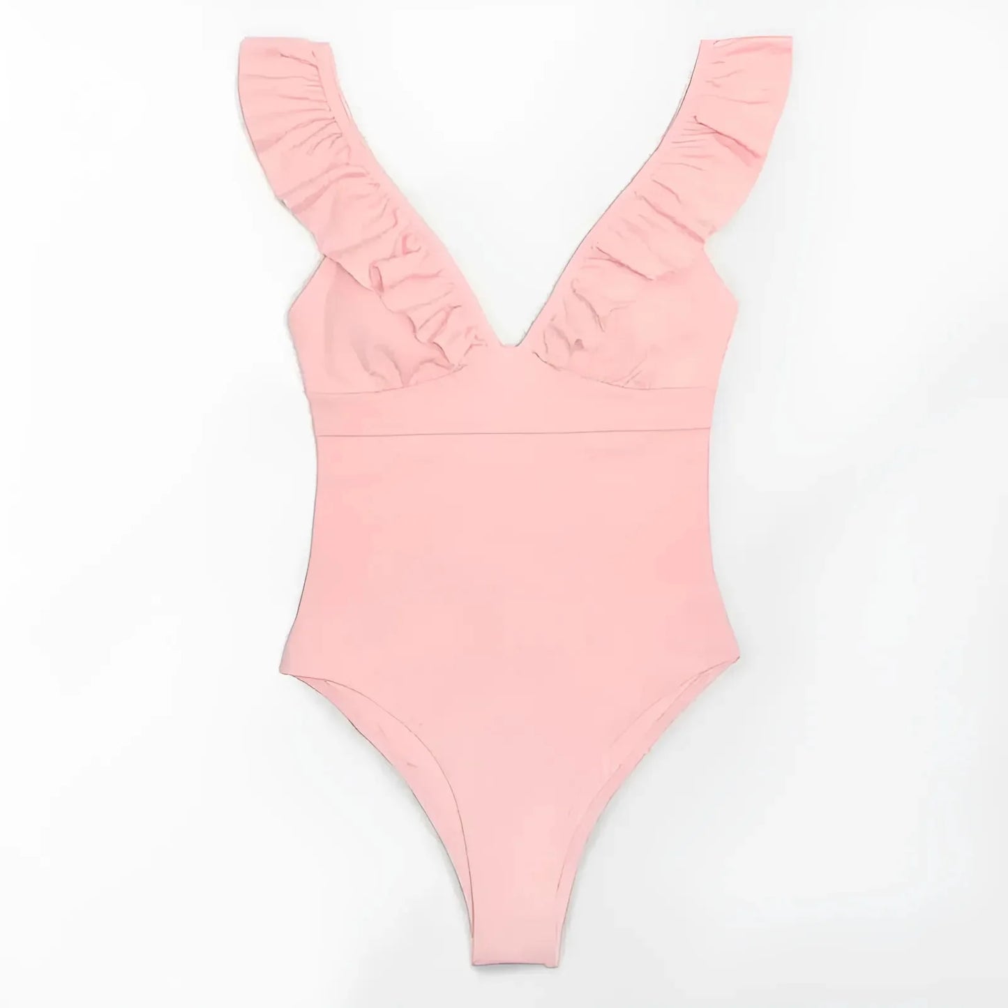 One-Piece Swimsuit Monokini with Ruffles