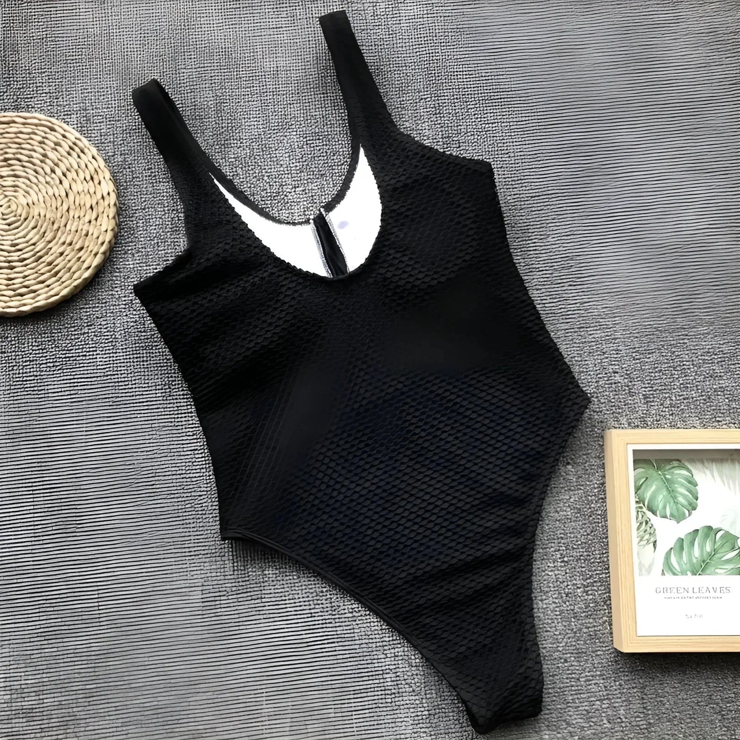 One-Piece Swimsuit with Buttons
