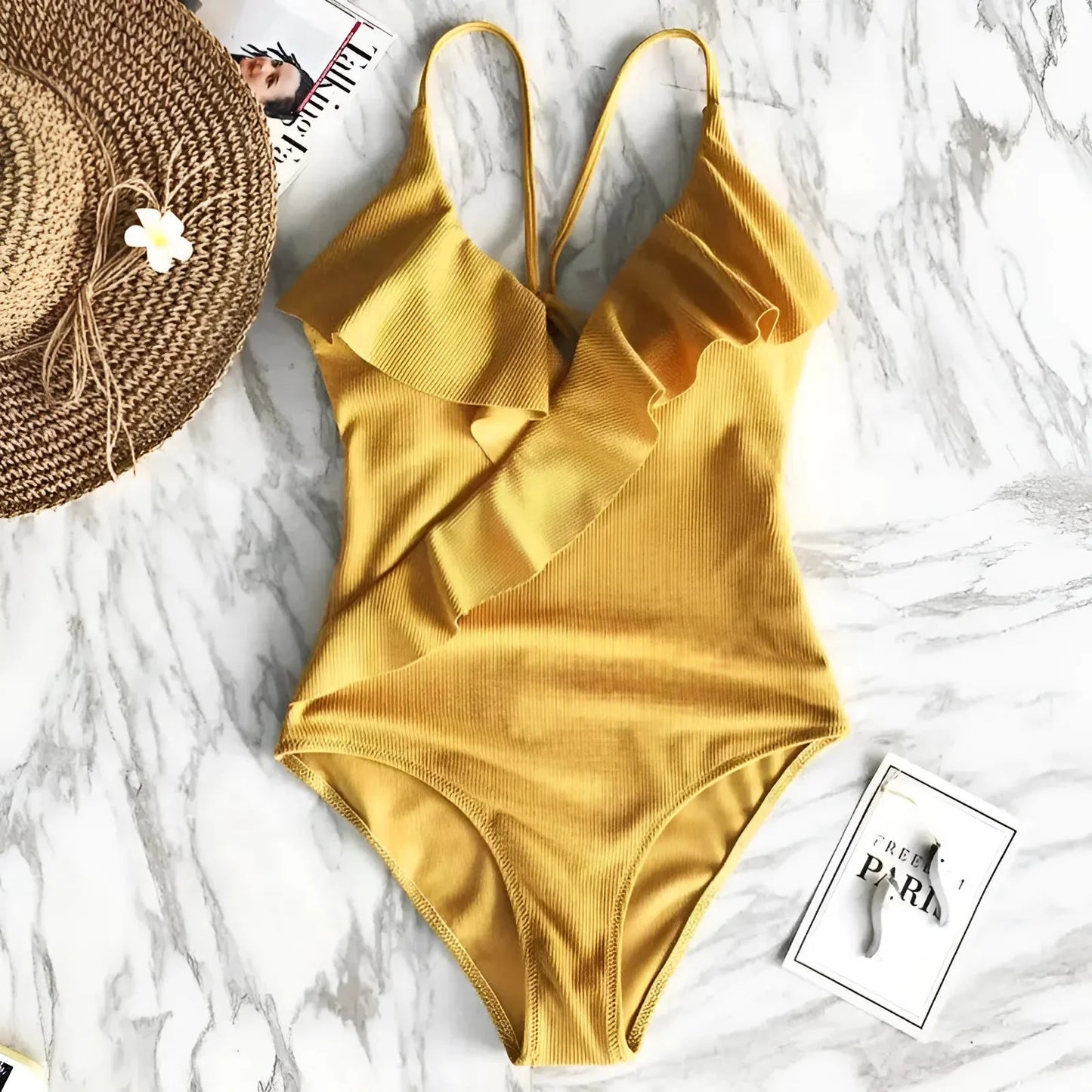One-Piece Swimsuit with Ruffle Detail