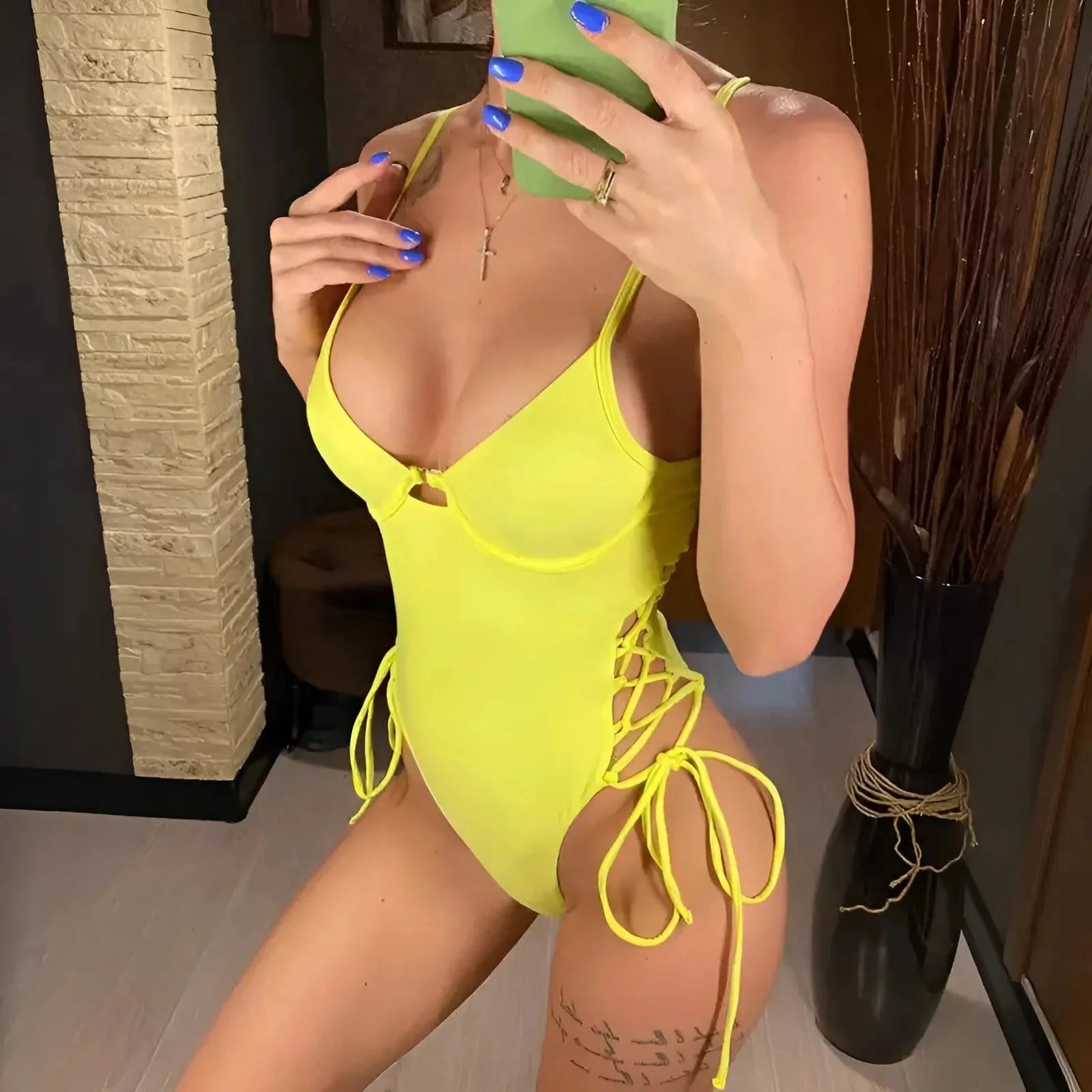 One-Piece Swimsuit with Side Ties