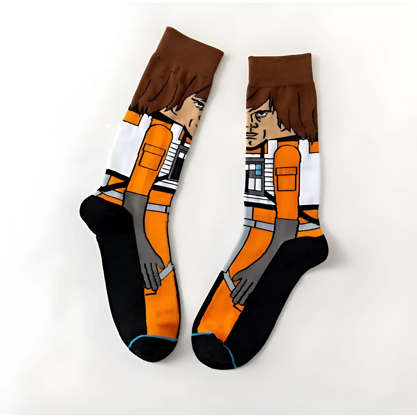 Orange Men's Long Socks featuring Star Wars Characters