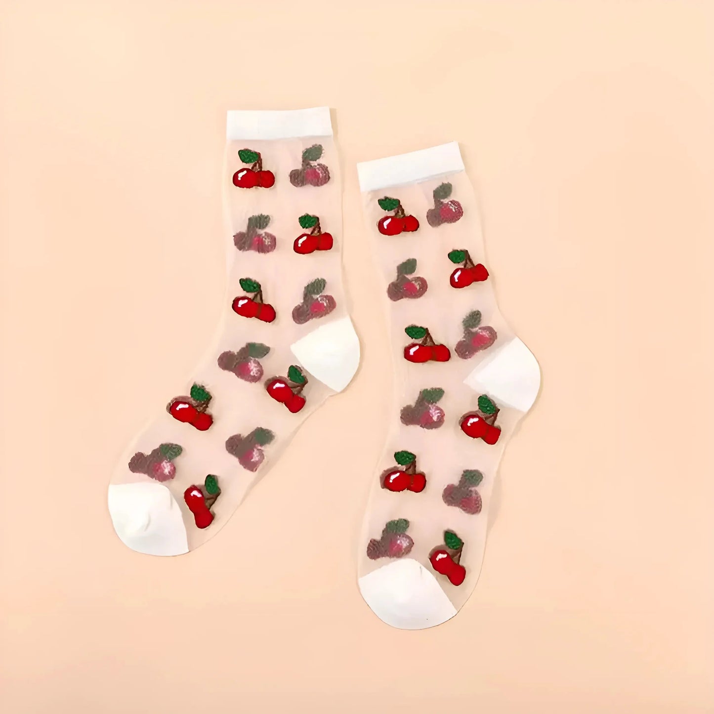 Pattern 5 Long Transparent Fruit Socks