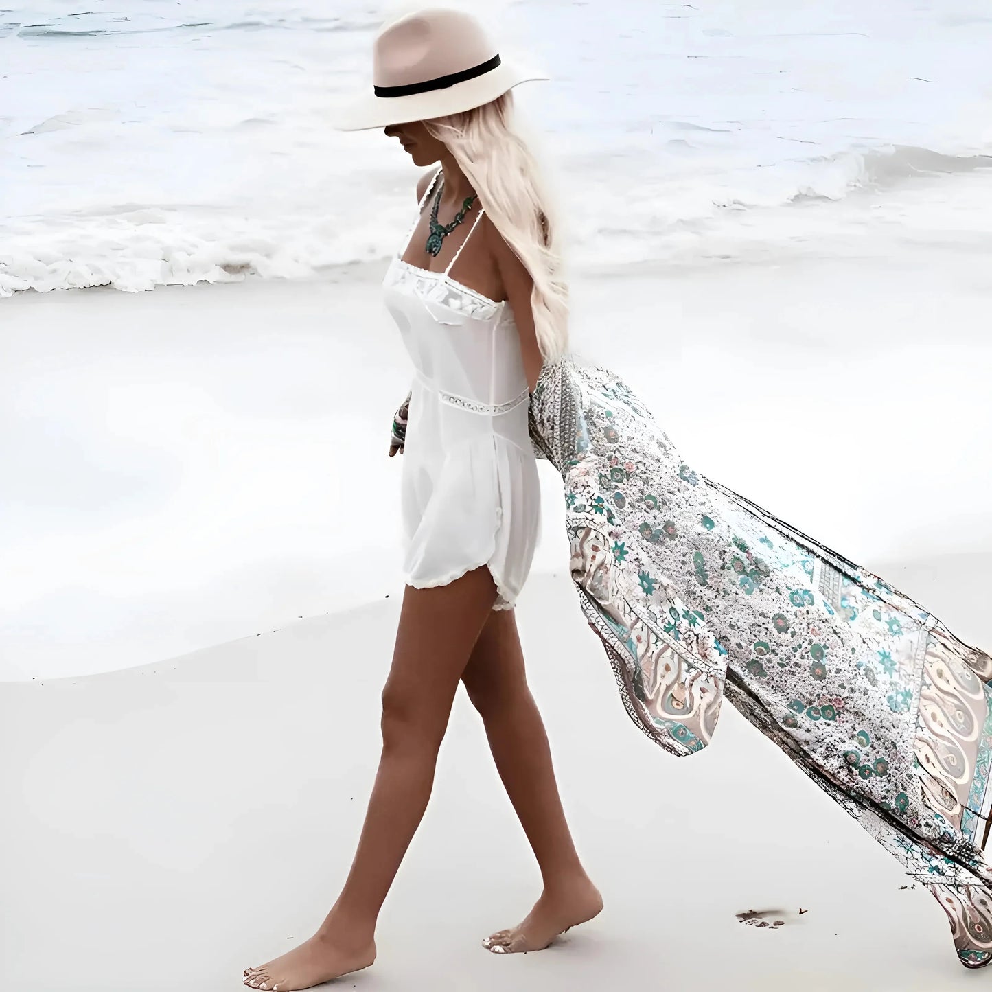 Patterned Beach Kimono