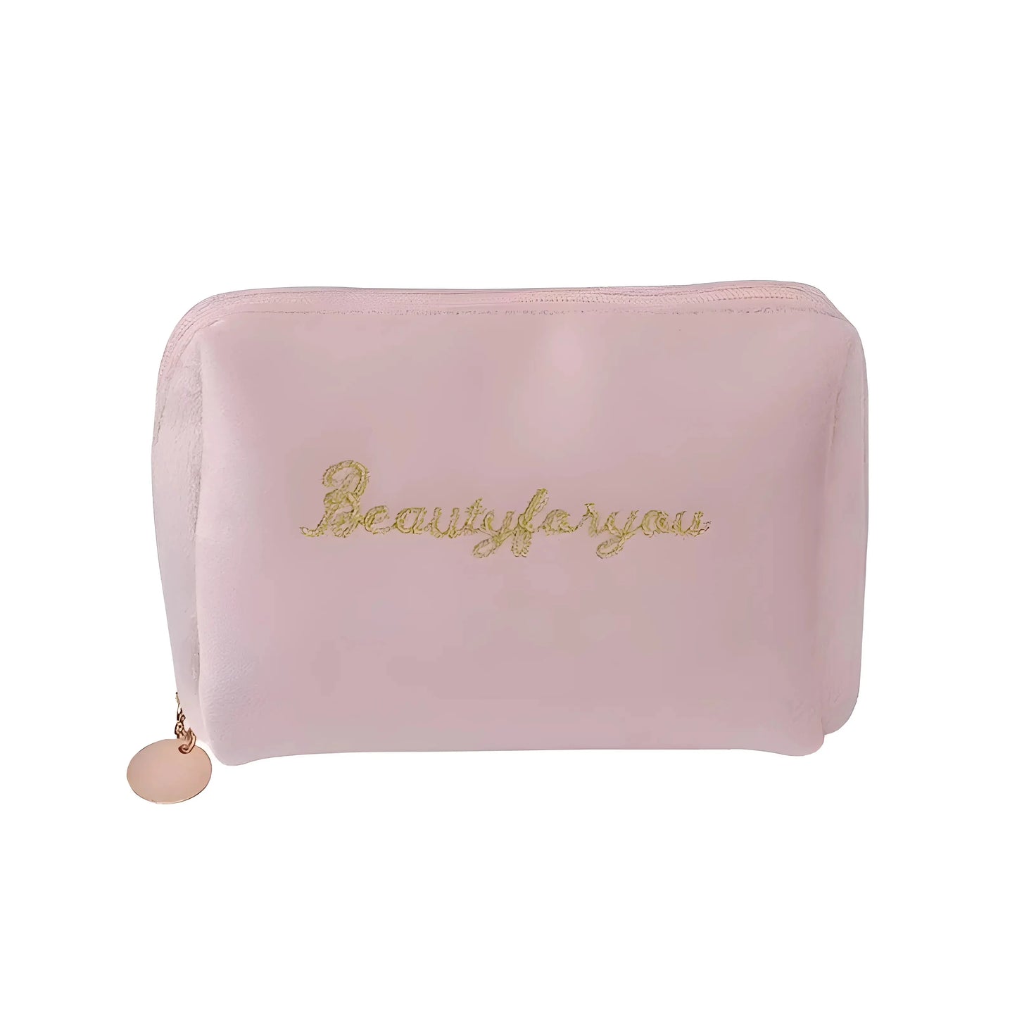 Pink Compact Zip-Up Cosmetic Bag