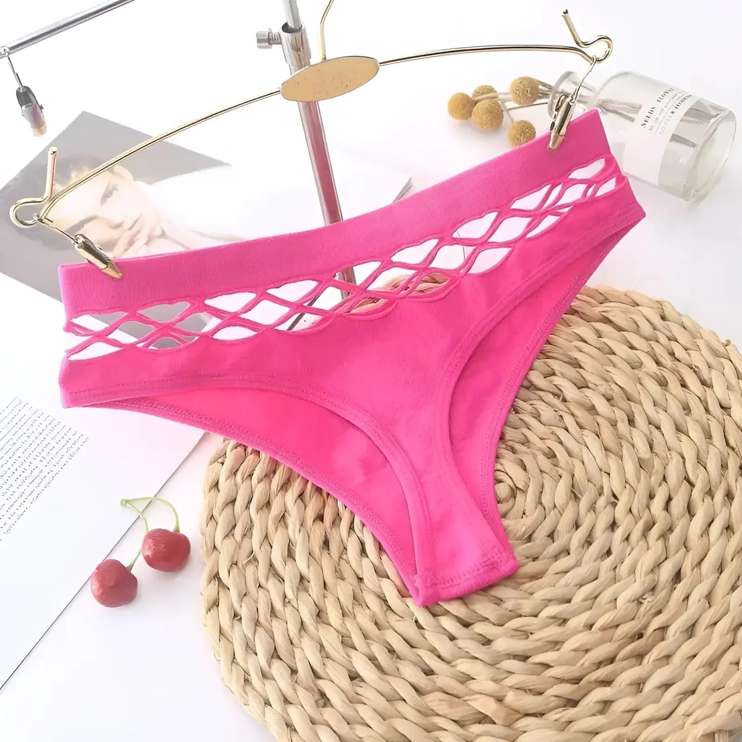 Pink Decorative Mesh Fig Baskets