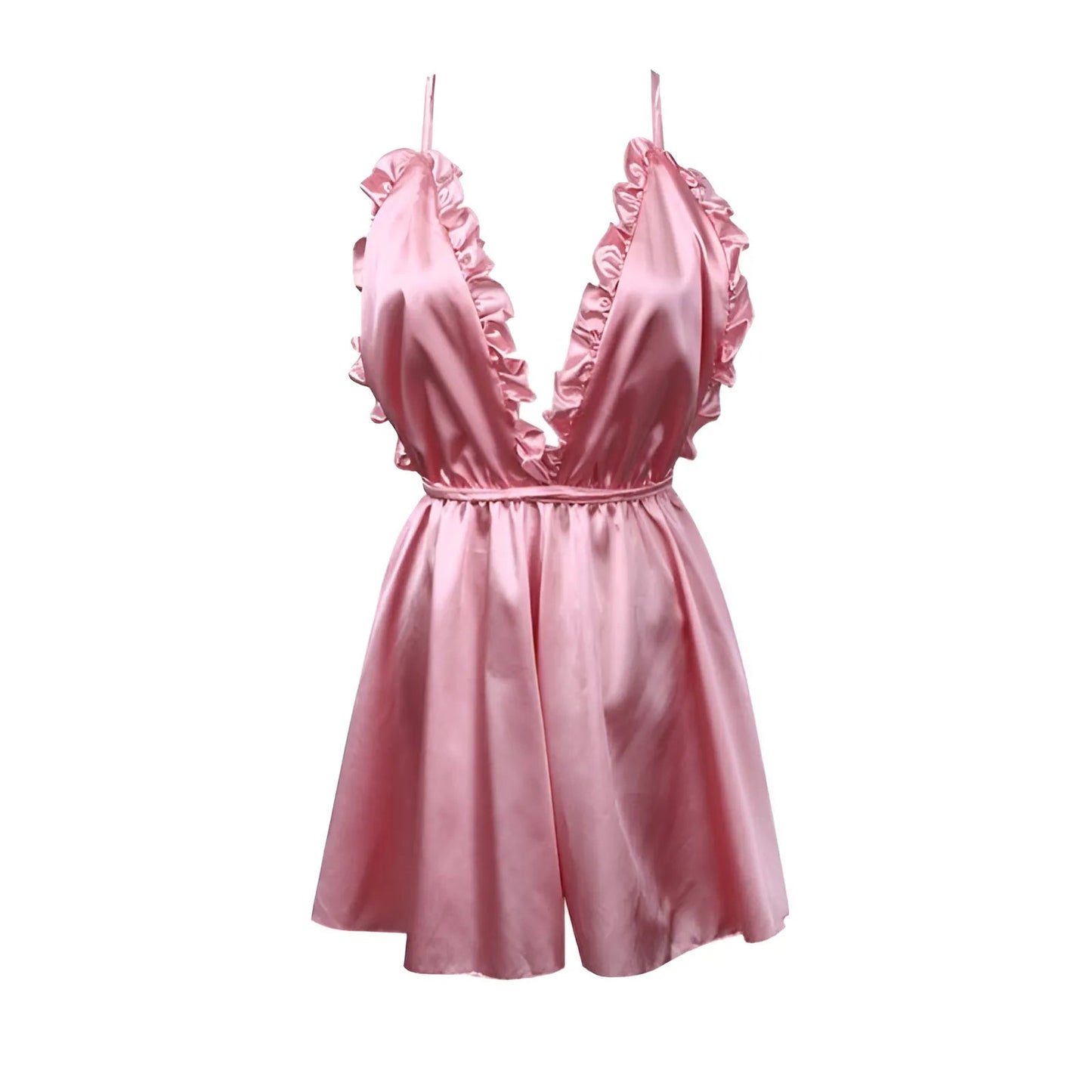 Pink Embellished Neckline Nightdress