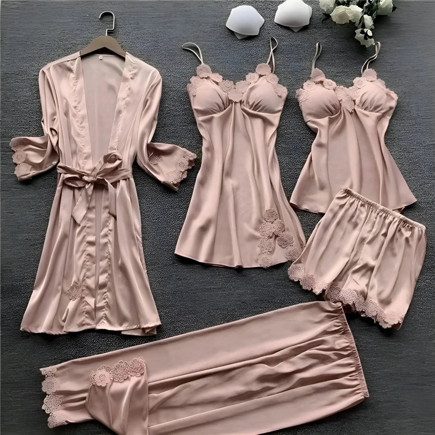 Pink Five-Piece Sleep Set
