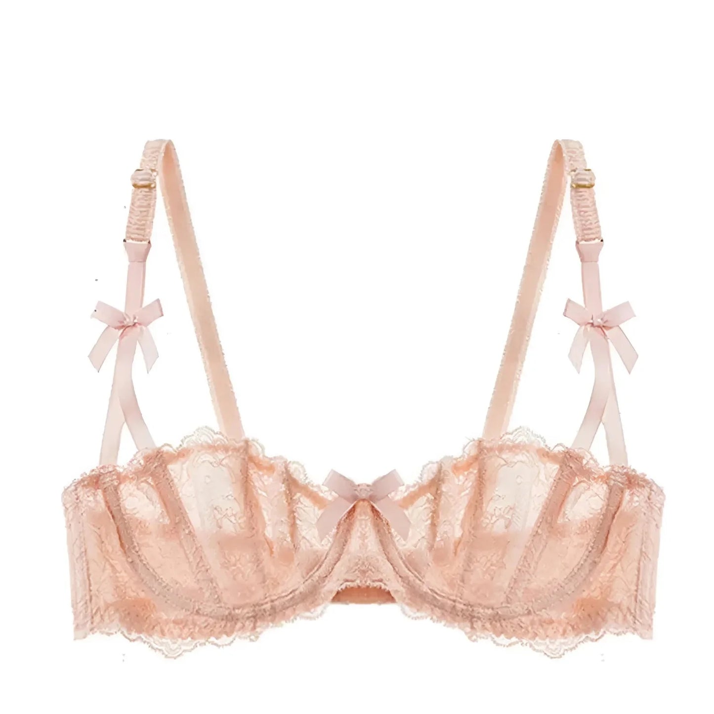 Pink Lace Bardot Bra