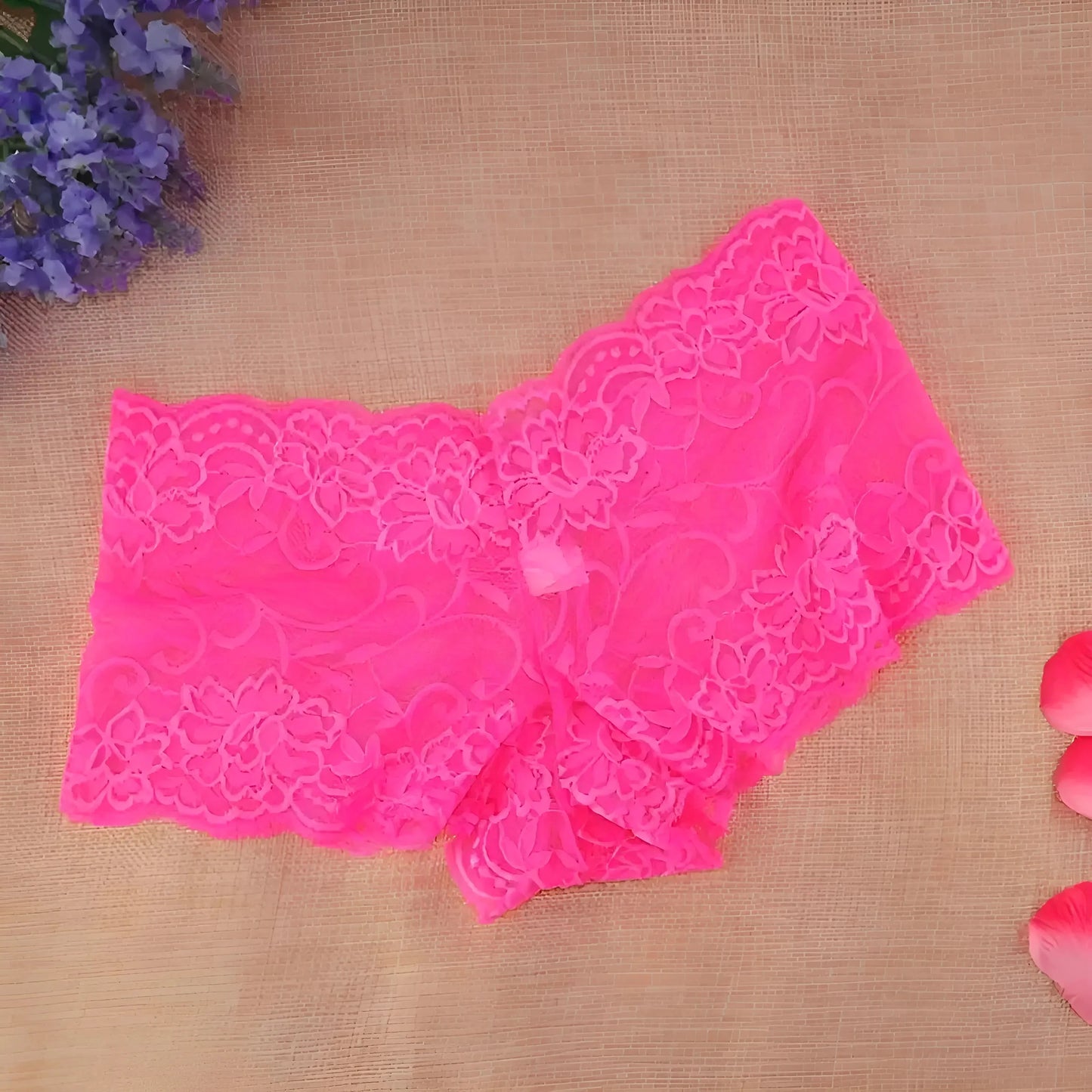 Pink Lace Boxer Briefs