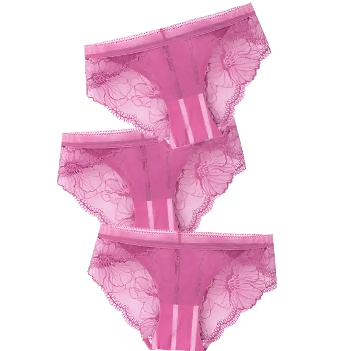Pink Lace Briefs Triple Pack