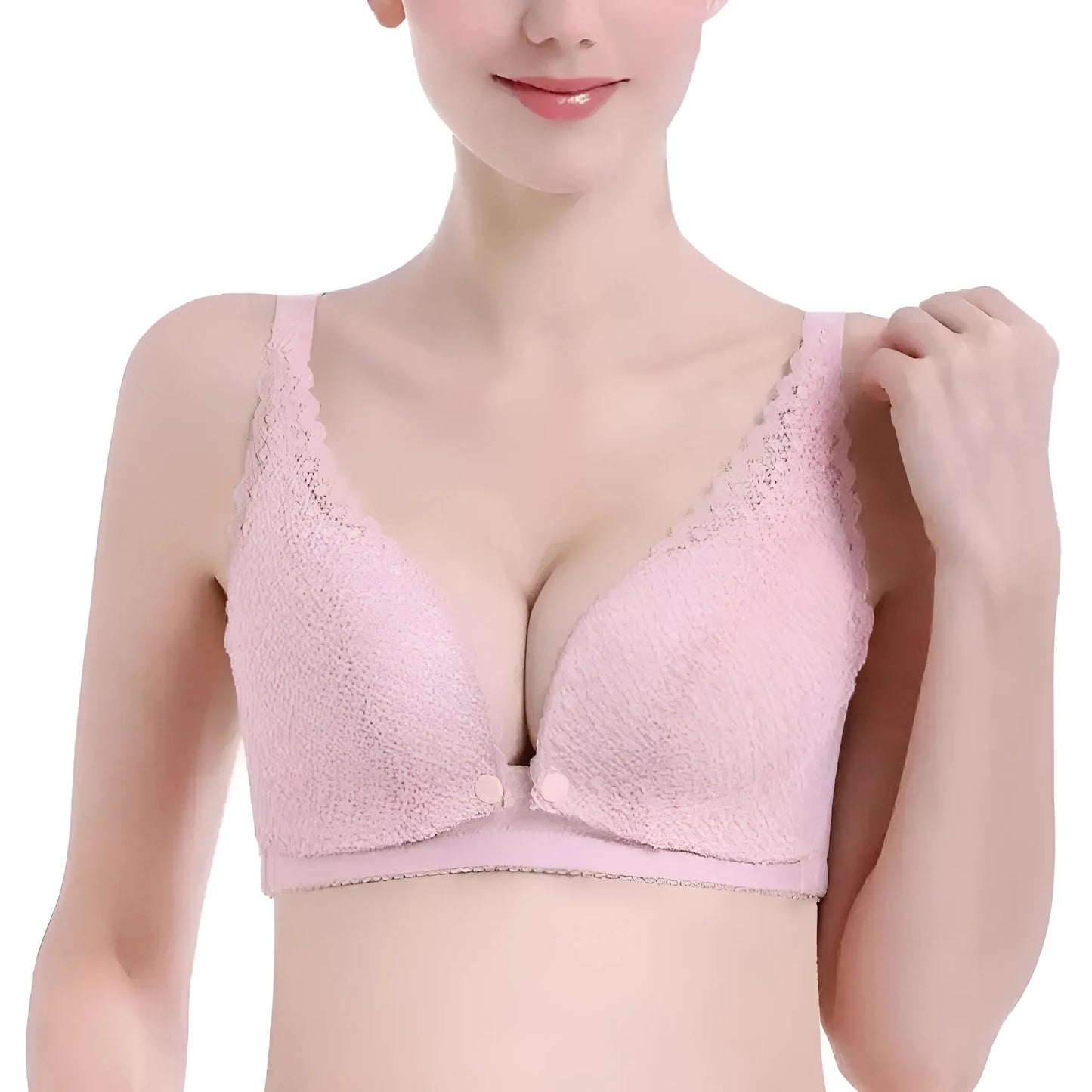 Pink Lace Nursing Bra