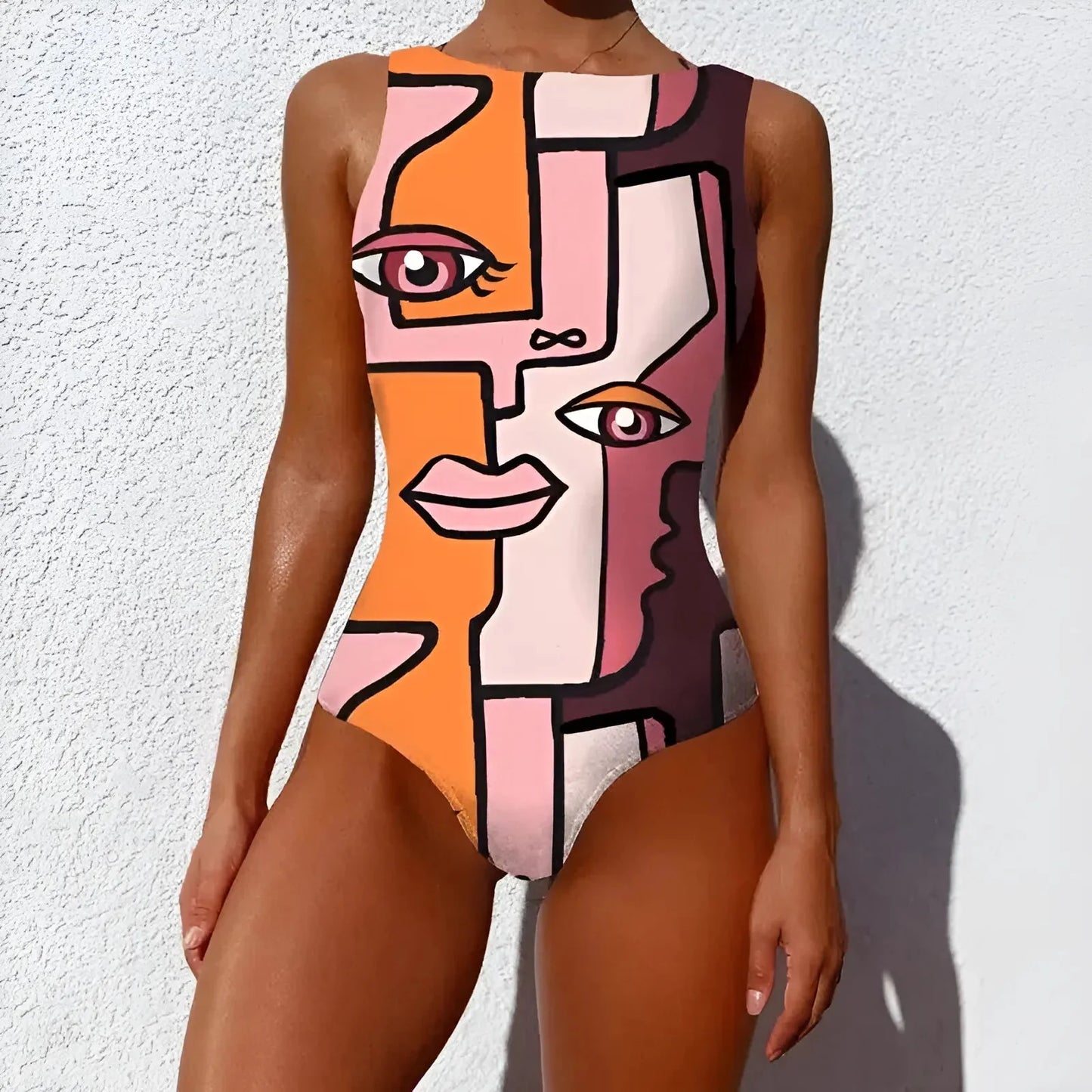Pink Modern One-Piece Swimsuit