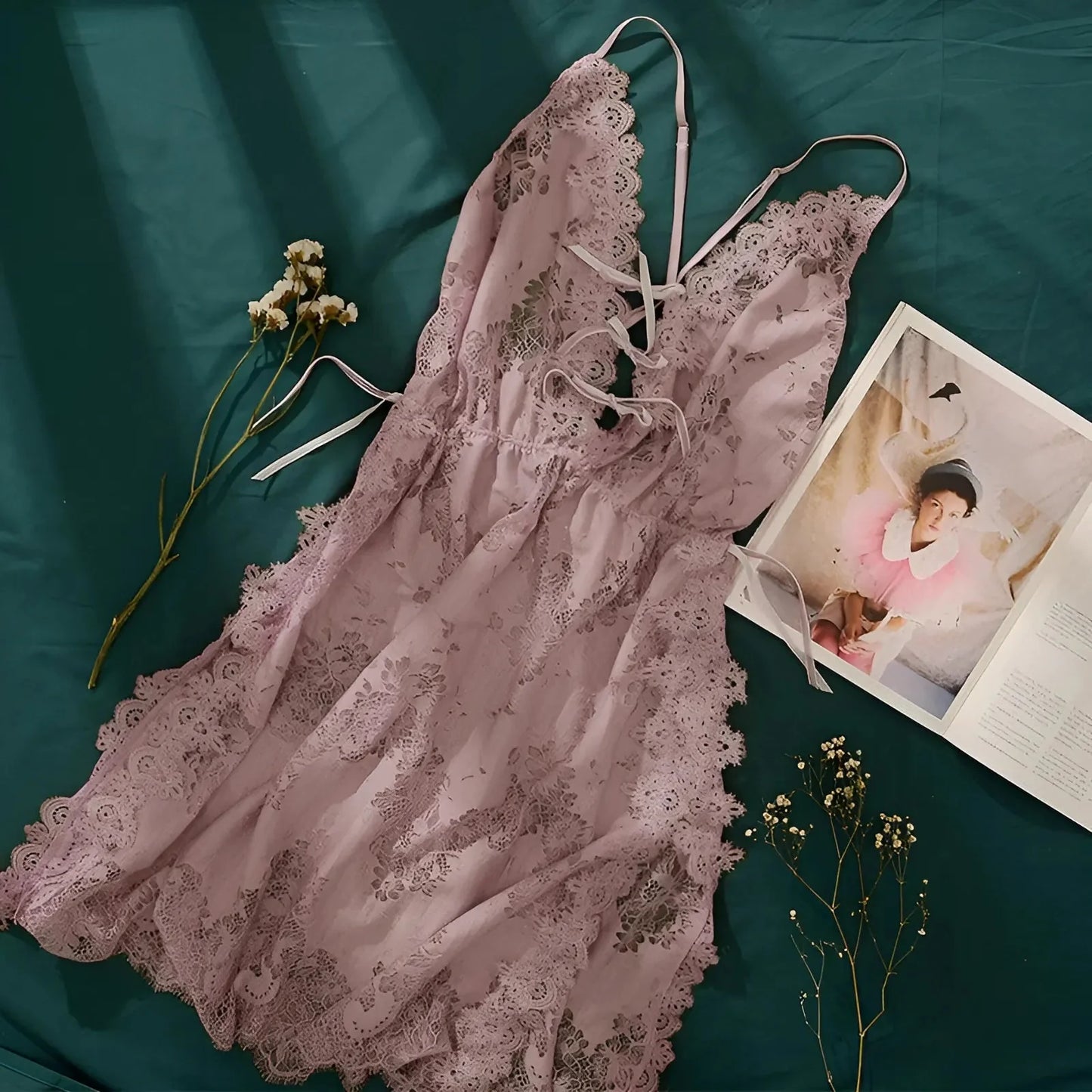 Pink Nightdress with Neckline