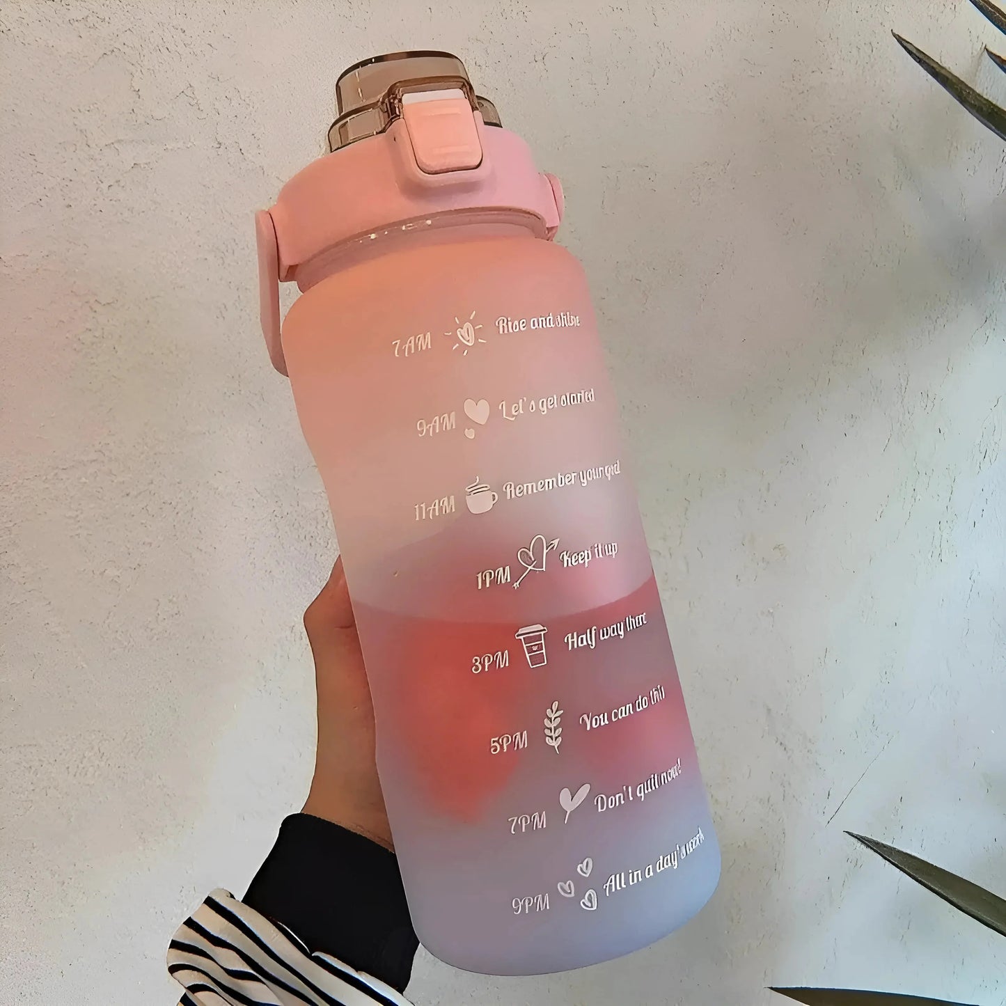 Pink Ombre Motivational Water Bottle