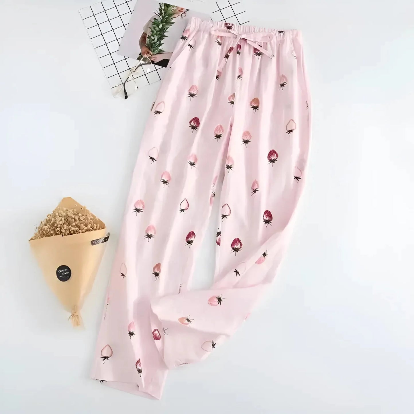Pink Patterned Pyjamas Trousers