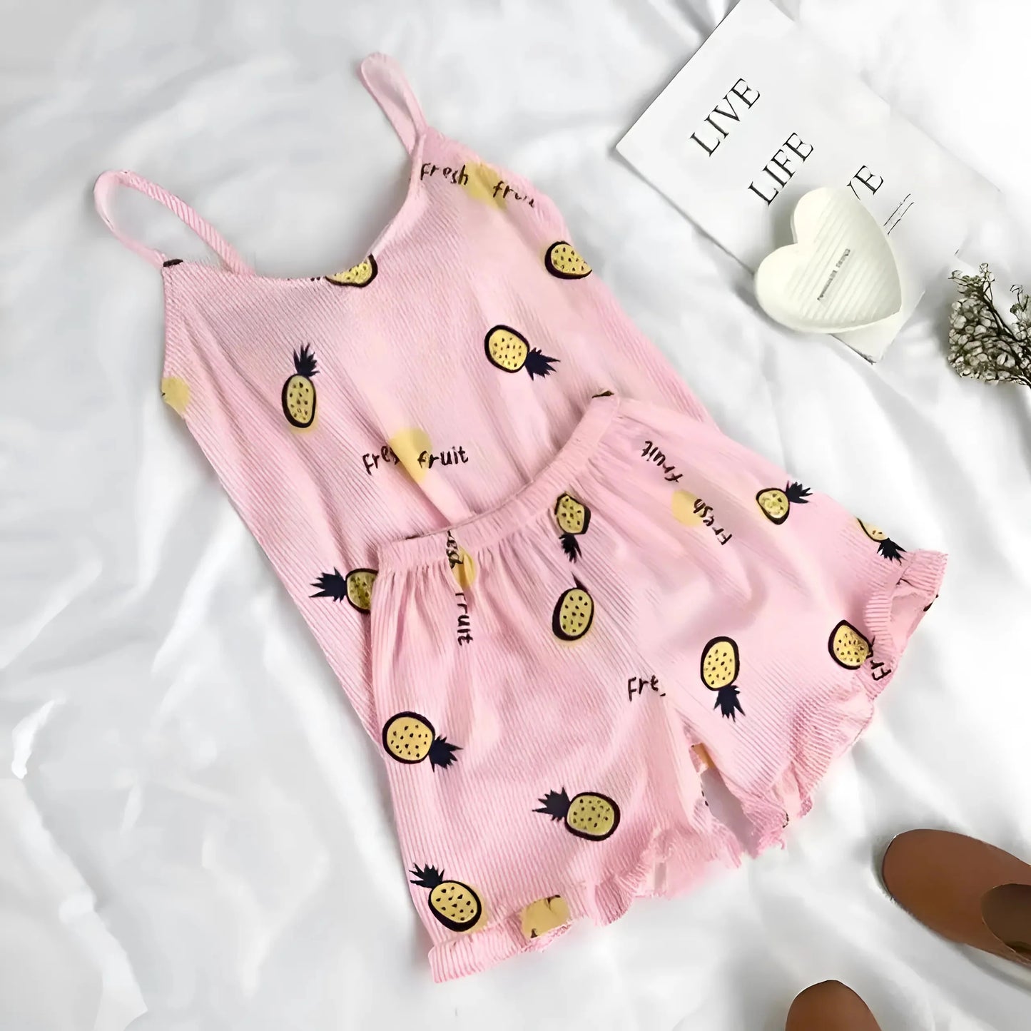 Pink Women's Bunny Print Pyjamas