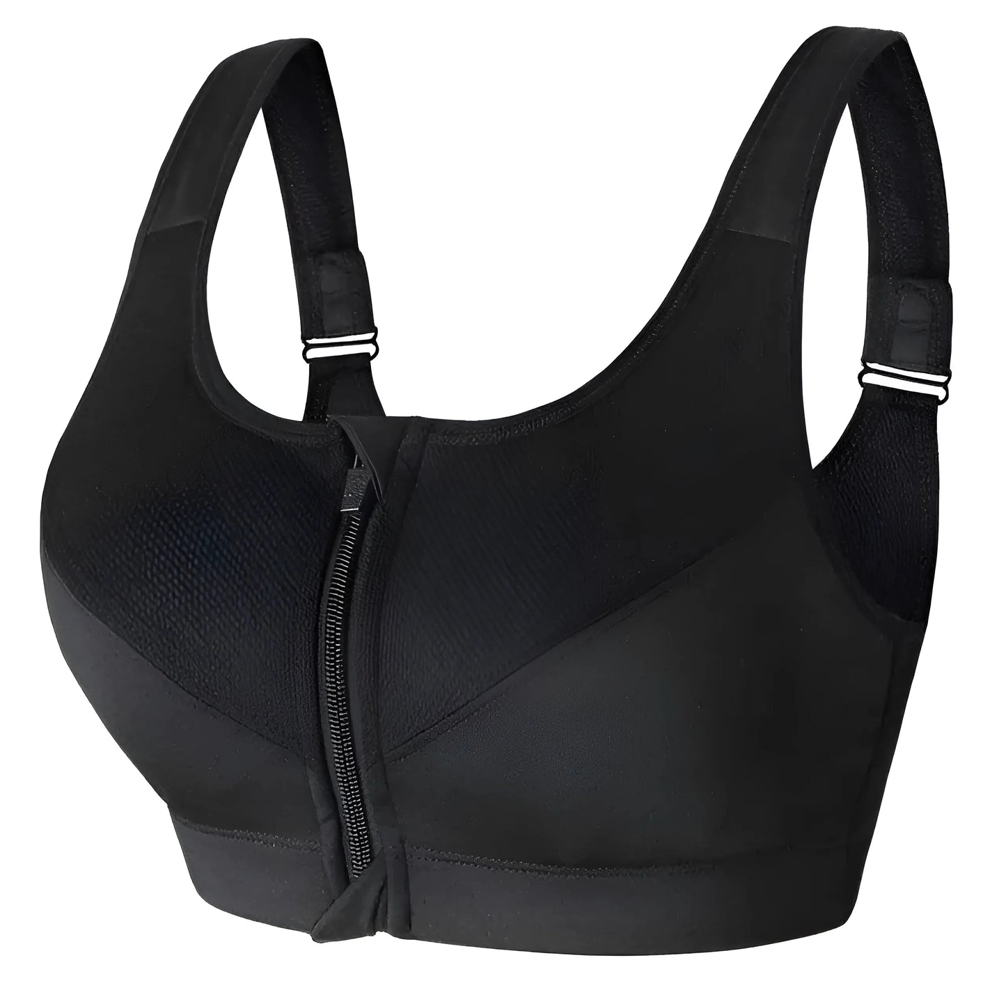 Plus Size Sports Bra with Zip Closure