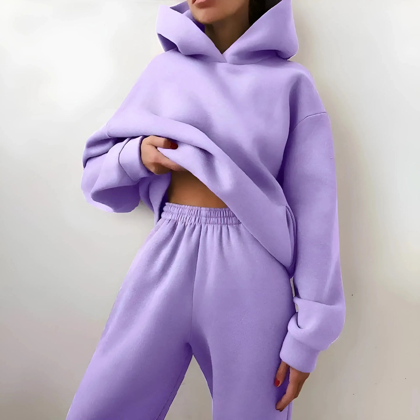 Purple Casual Tracksuit Set