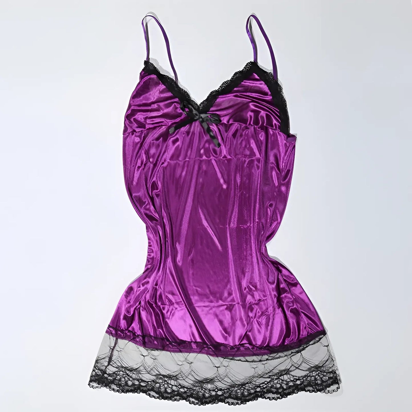 Purple Plus Size Lace Nightdress