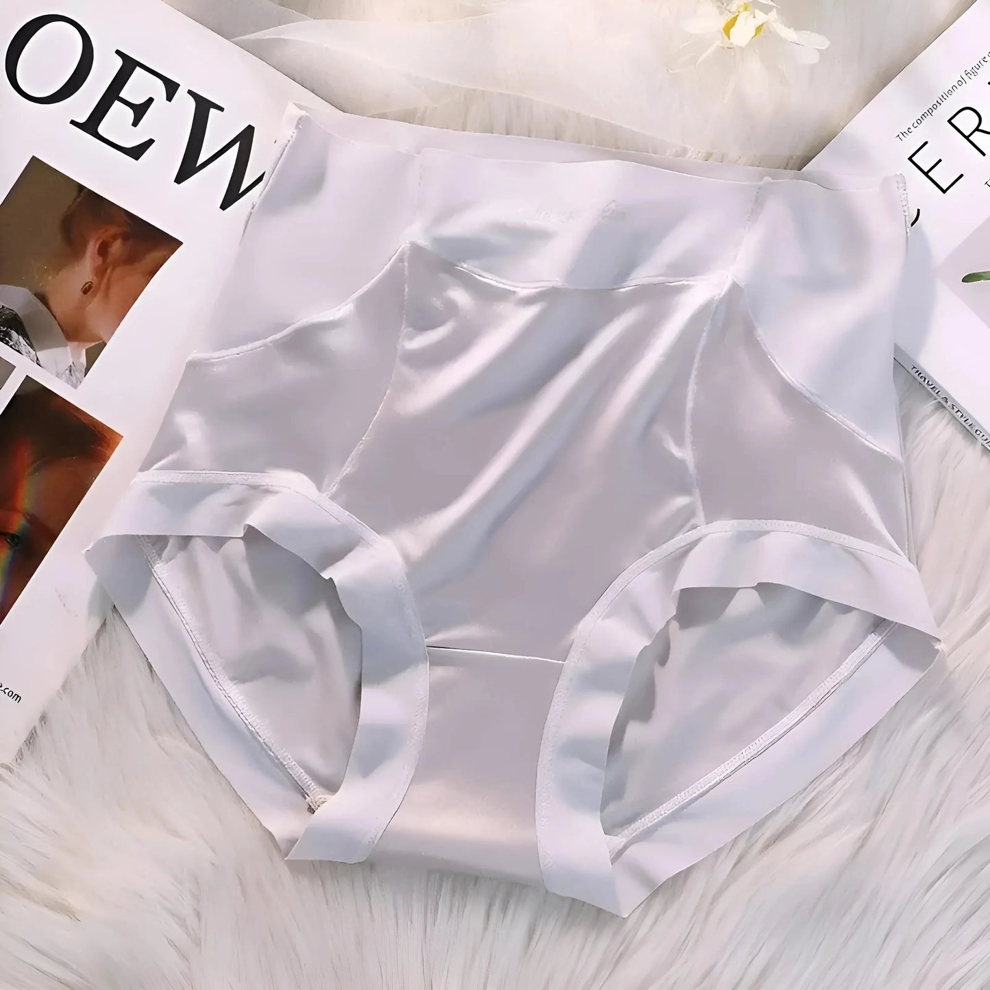 Purple Satin High-Waisted Knickers