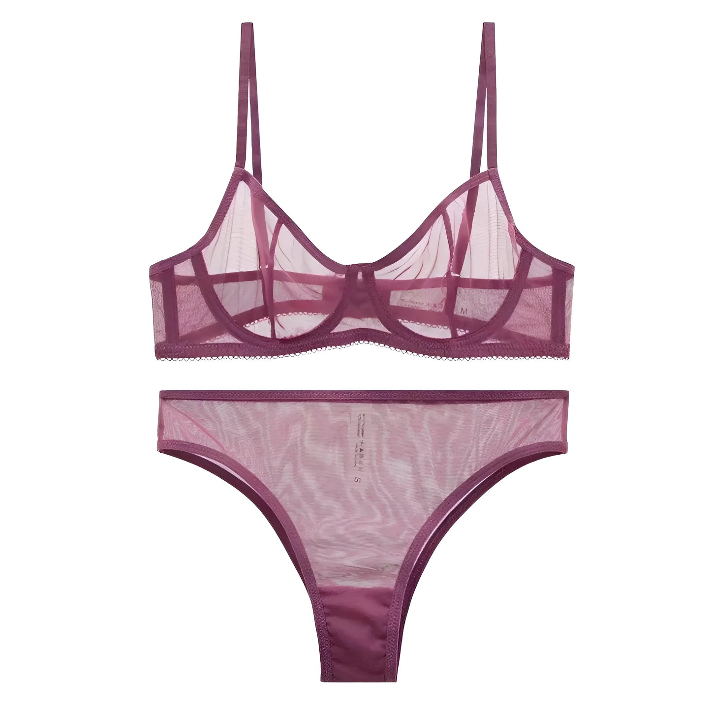 Purple Set of lingerie made from fine mesh