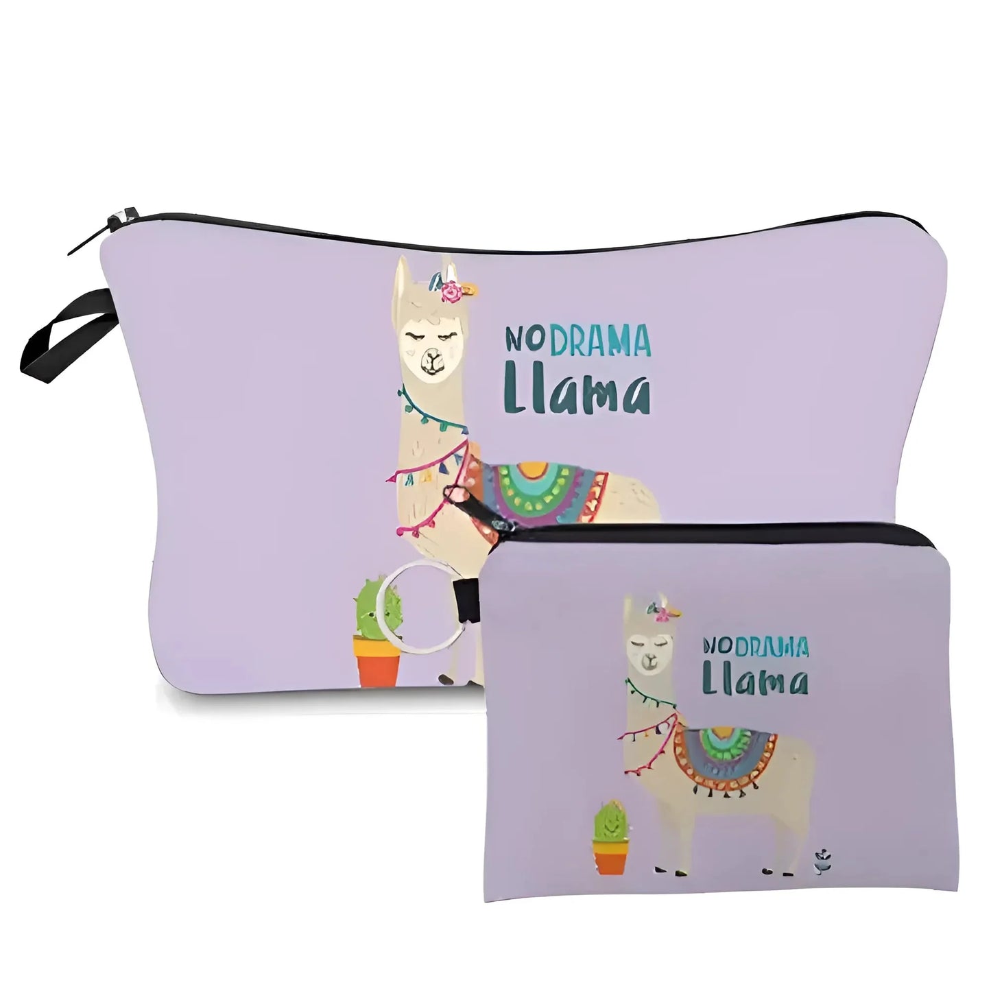 Purple Set of Two Zip Cosmetic Bags