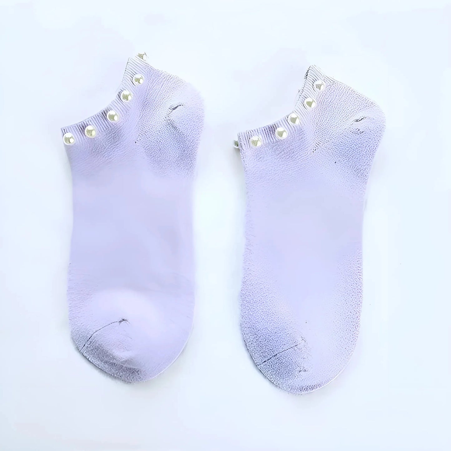 Purple Women's Pearl Embellished Socks