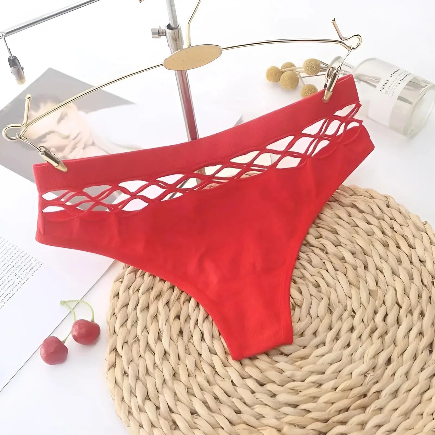 Red Decorative Mesh Fig Baskets