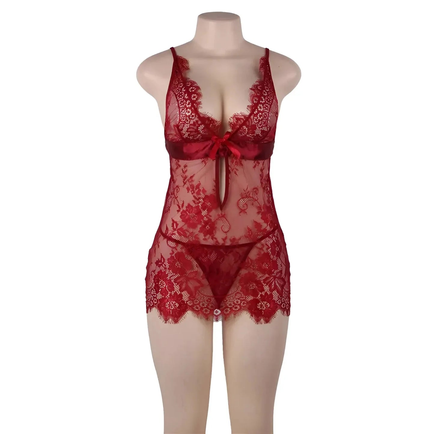 Red Delicate Lace Nightdress