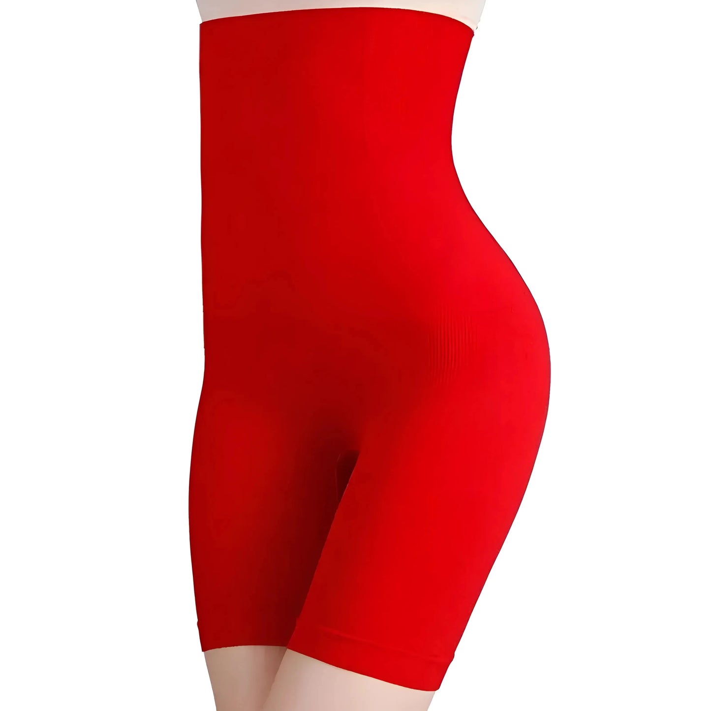 Red High-Waisted Slimming Shorts