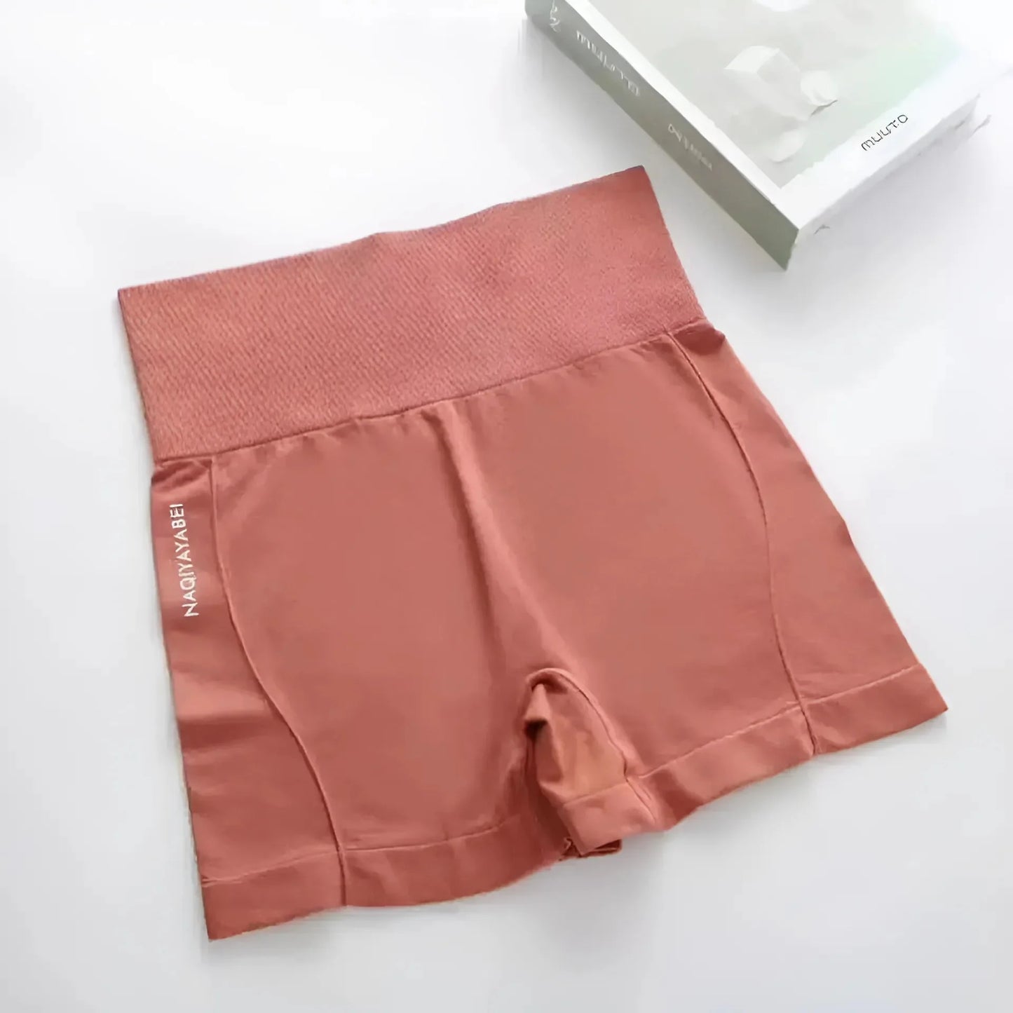 Red High-Waisted Sports Shorts