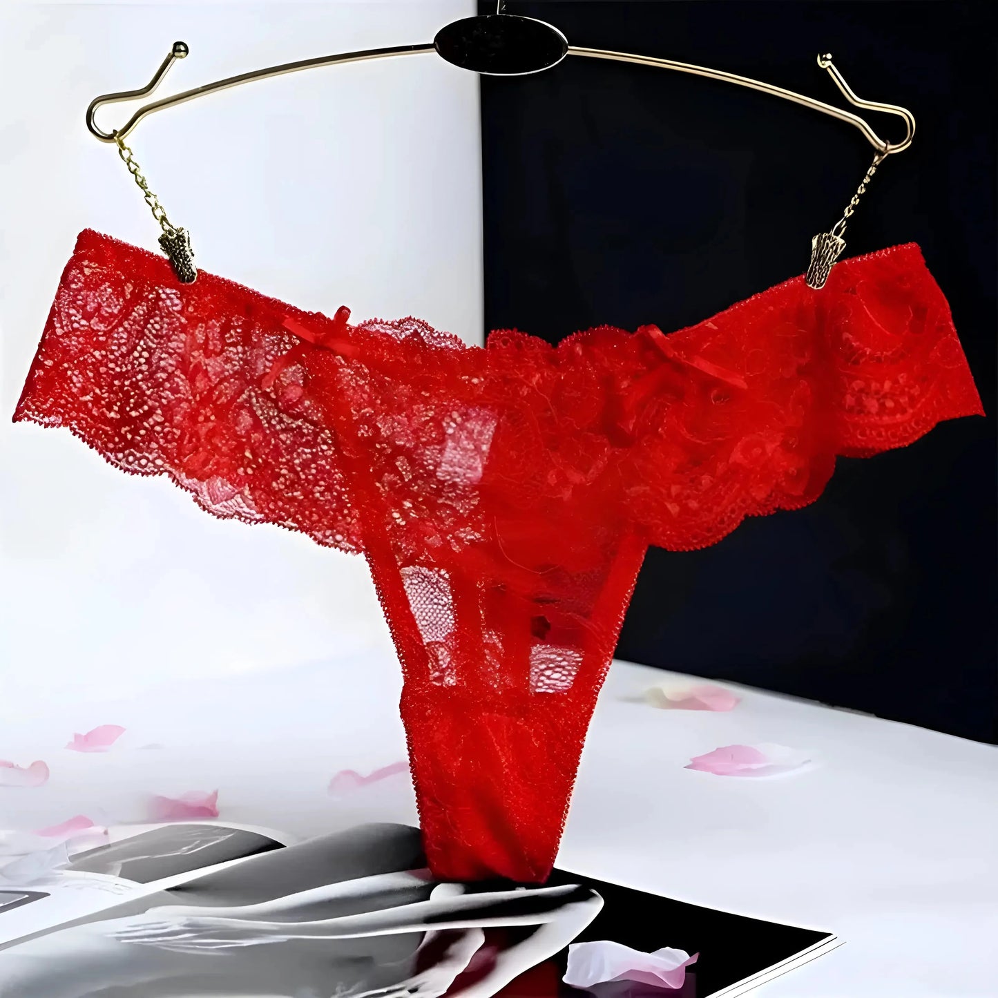 Red Lace String Thongs