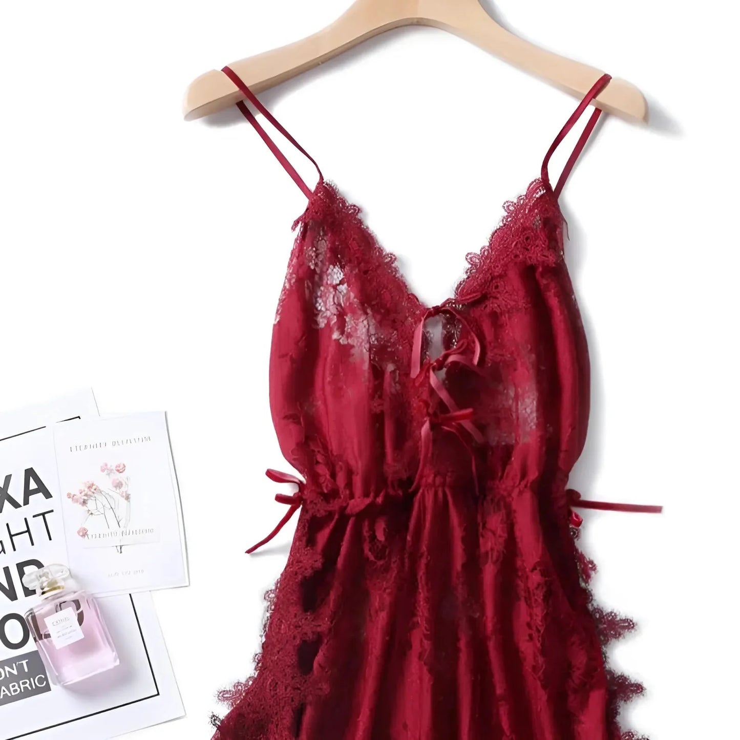 Red Nightdress with Neckline