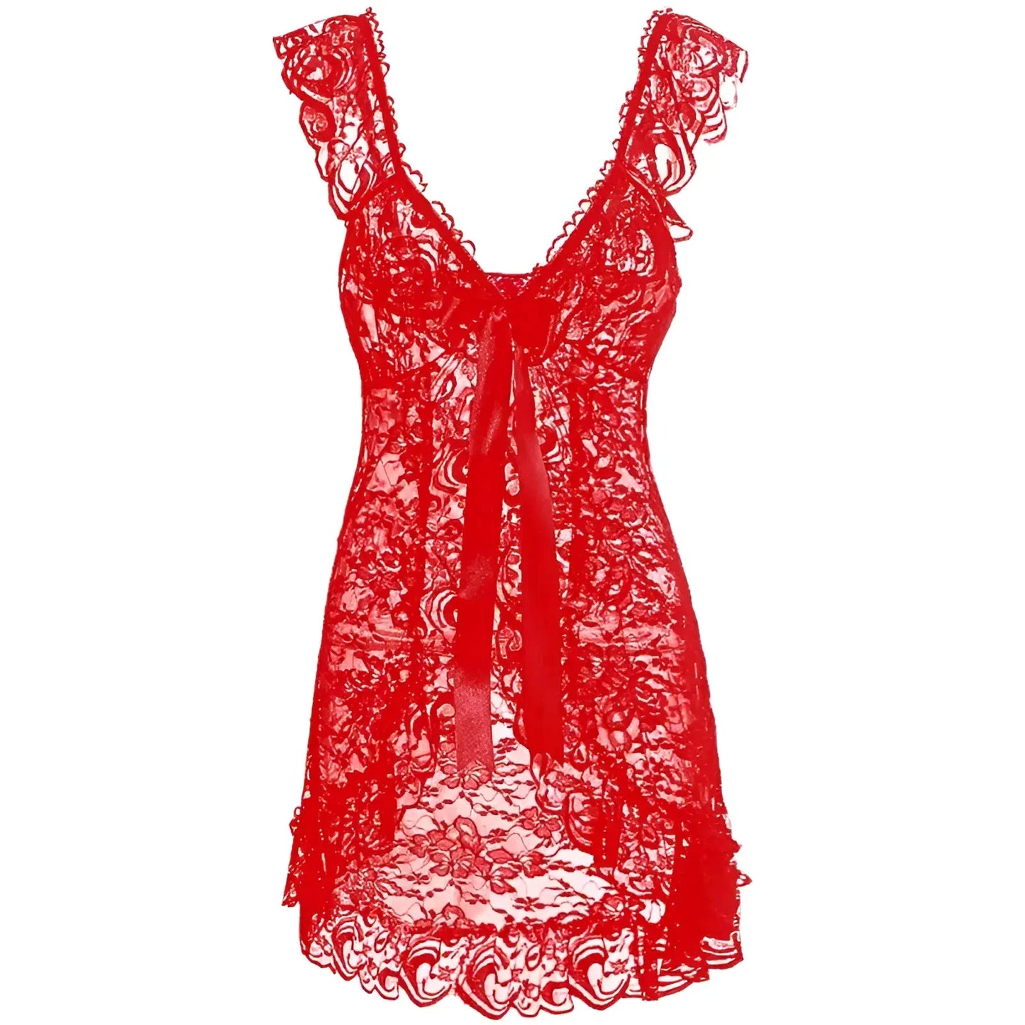 Red Nightdress with Under-Bust Split