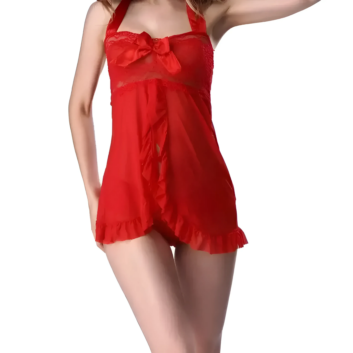 Red Nightdress with Under-Bust Split
