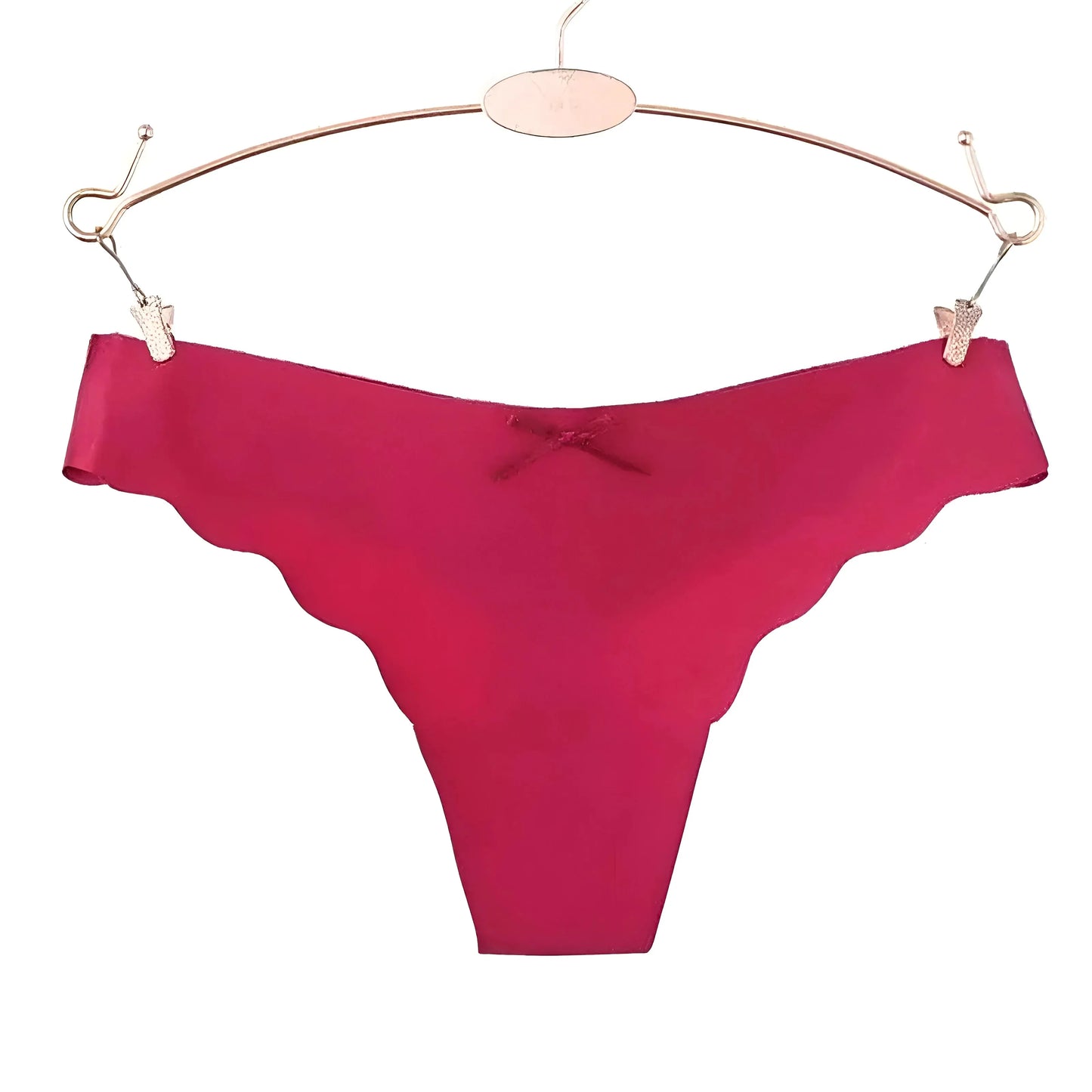 Red Seamless String with Wavy Finish