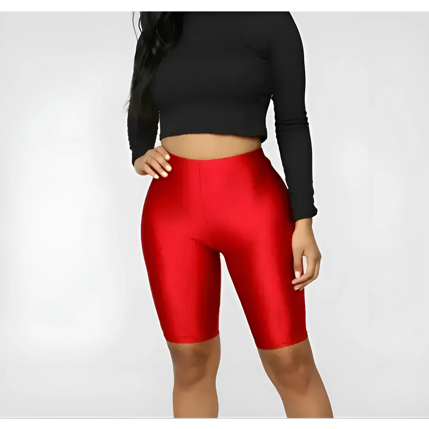 Red Shiny Sports Shorts