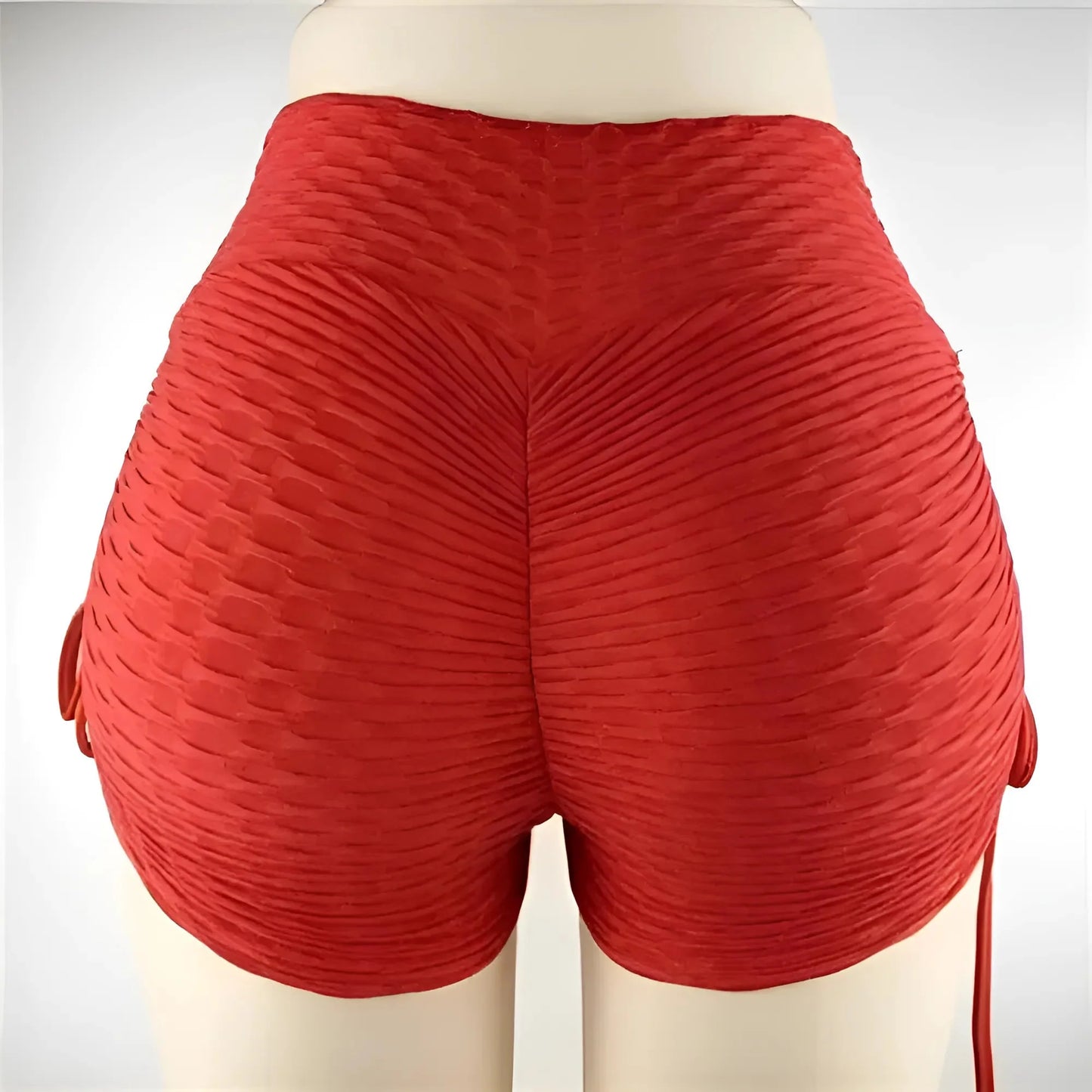 Red Sport Shorts with Tie Detail
