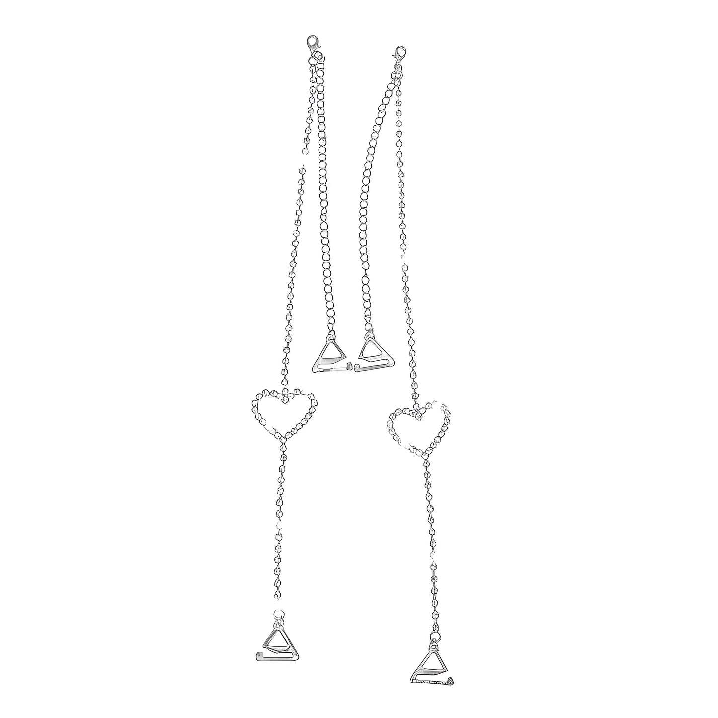 Shiny Heart-Embellished Bra Straps