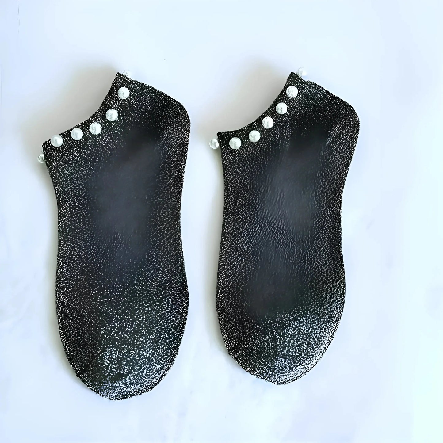 Silver Women's Pearl Embellished Socks